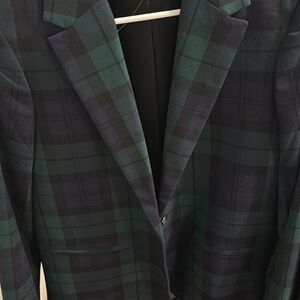 Plaid Blazer in Green and Black